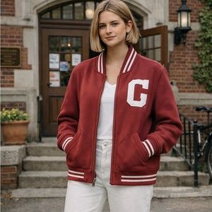 Women's Small Tailgate Red Varsity Zip Georgia Jacket G Front GEORGIA‎ Back